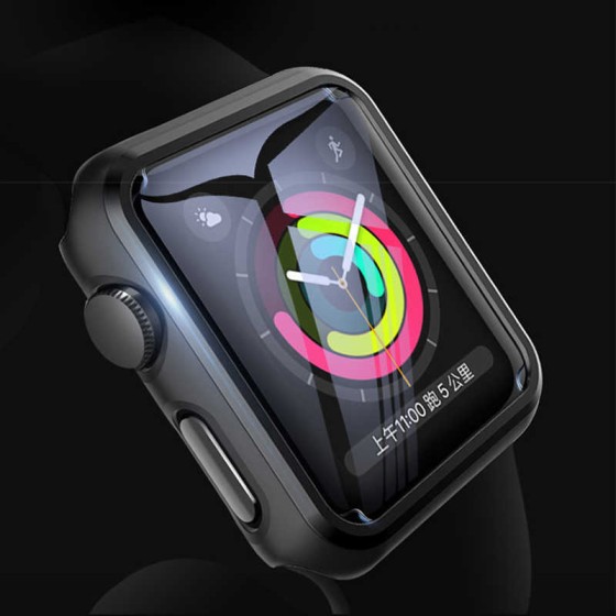 Apple Watch 42mm 360 Derece Kasa ve Ekran Koruyucu (Seri 2 3 4 5 6 SE) - Siyah