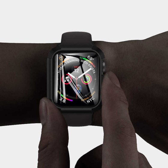 Apple Watch 42mm 360 Derece Kasa ve Ekran Koruyucu (Seri 2 3 4 5 6 SE) - Siyah