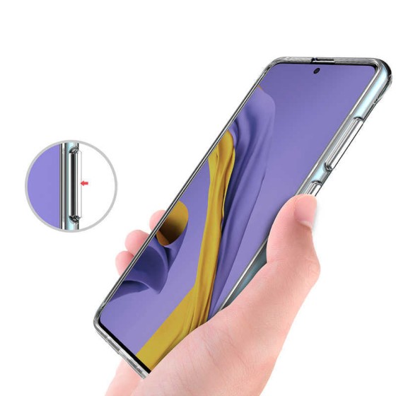 Samsung Galaxy A51 Kılıf Darbeye Dayanıklı Şeffaf Silikon Kapak - Renksiz