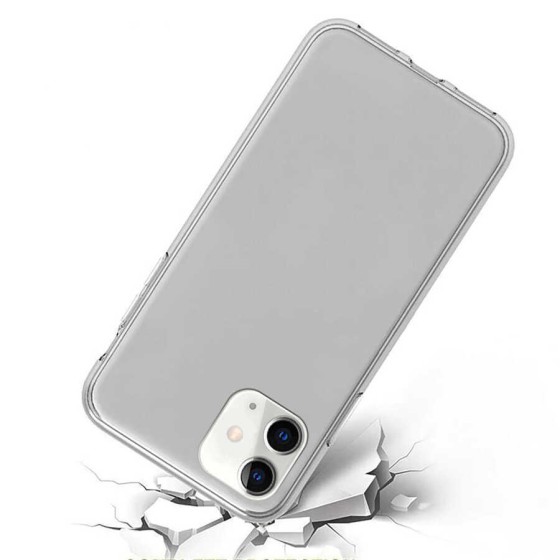 Apple iPhone 12 Kılıf 360 Derece Tam Koruma Şeffaf Silikon Kapak - Renksiz