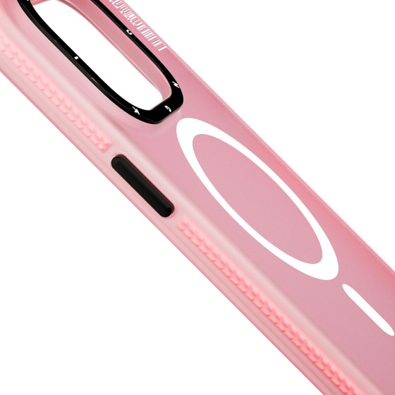 Apple iPhone 14 Pro Max Kılıf Magsafe Şarj Özellikli Youngkit Colored Sand Serisi Kapak - Pembe