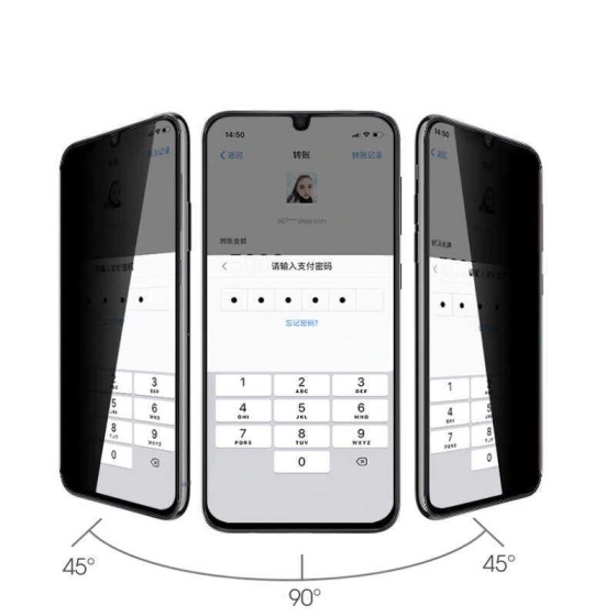 Xiaomi Redmi 10C Davin 5D Privacy Cam Ekran Koruyucu - Siyah