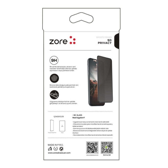 Xiaomi Redmi Note 13 Pro 4G Zore New 5D Privacy Temperli Ekran Koruyucu - Siyah