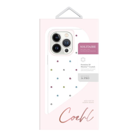 Apple iPhone 14 Pro Kılıf Tektaş Desenli Coehl Solitaire Kapak - Renksiz