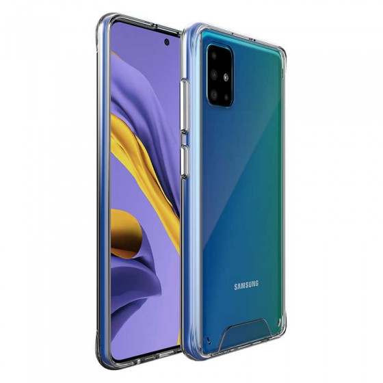 Samsung Galaxy A51 Kılıf Darbeye Dayanıklı Şeffaf Silikon Kapak - Renksiz