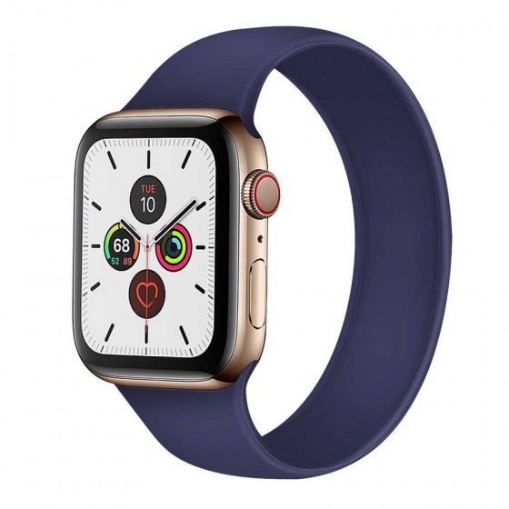 Apple Watch Solo Loop Soft Silikon Kordon 44mm S Beden (Seri 2 3 4 5 6 SE) K31 - Mavi