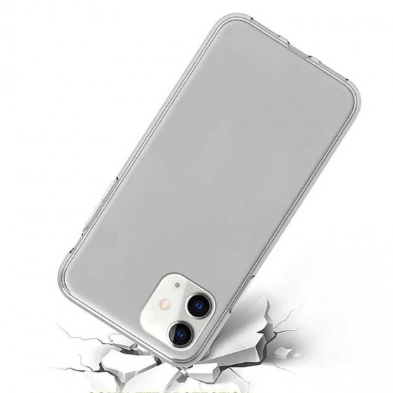 Apple iPhone 12 Kılıf 360 Derece Tam Koruma Şeffaf Silikon Kapak - Renksiz
