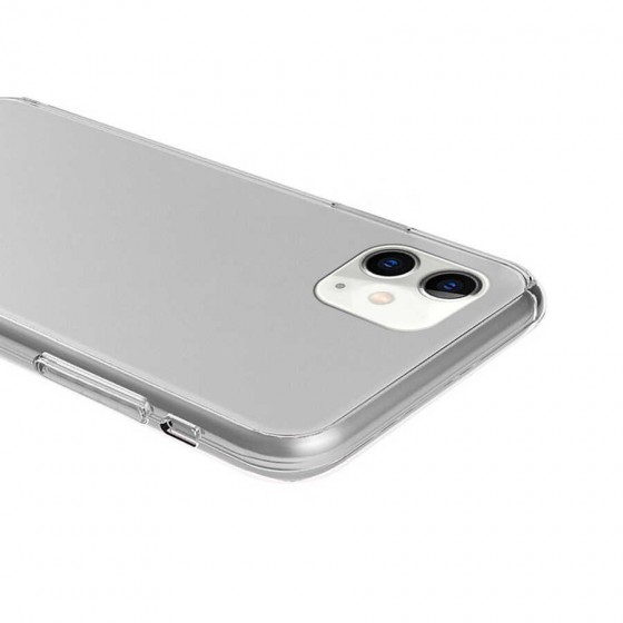 Apple iPhone 12 Kılıf 360 Derece Tam Koruma Şeffaf Silikon Kapak - Renksiz
